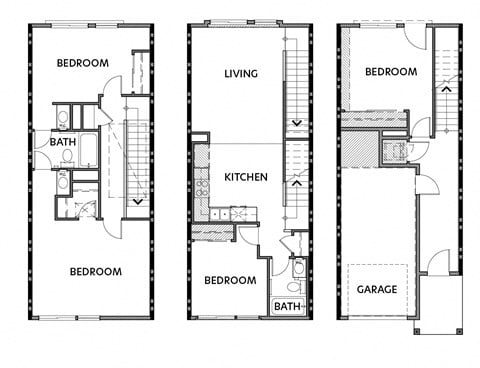 Floor plan for 4 beds, 2 baths, 1644 sqft